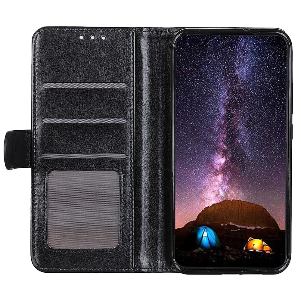 Fashionable Crazy Horse Texture PU Leather Flip Wallet Case TPU Shockproof Inner Shell with Stand for Motorola Moto G41 / G31 - Black-6