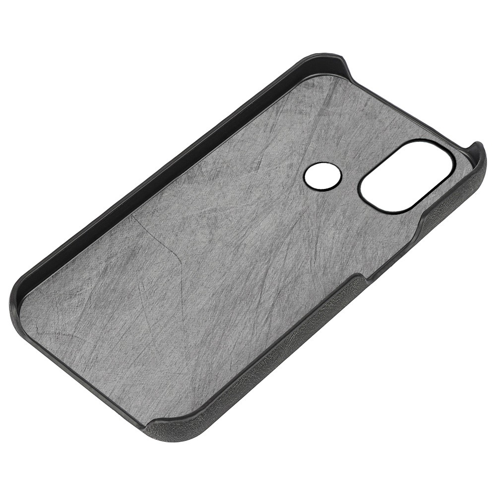 Stylish Textured PU Leather Coated PC Hard Phone Protective Covering Case Cell Phone Protective Shell for Motorola Moto E20/E30/E40 - Black-3