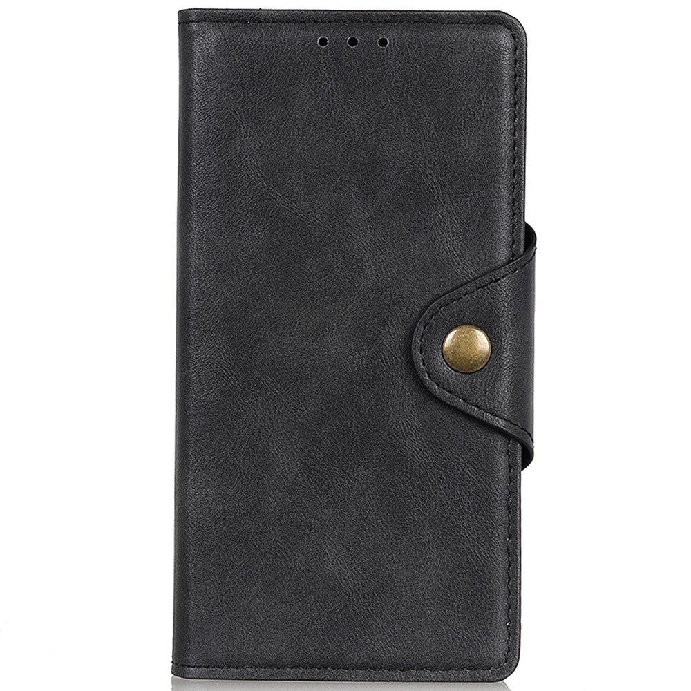 PU Leather + TPU Brass Buckle Magnetic Clasp Cover Phone Case with Wallet Stand for Motorola Moto G51 5G - Black-2