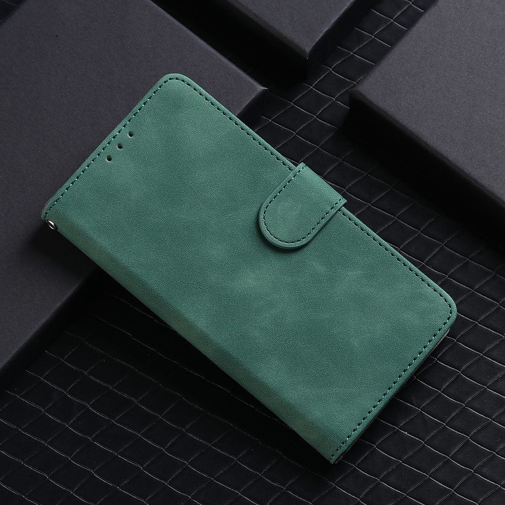 Skin-touch Feeling Mobile Phone Case PU Leather + TPU Dual Protective Cover with Stand and Wallet for Motorola Moto G51 5G - Green-6