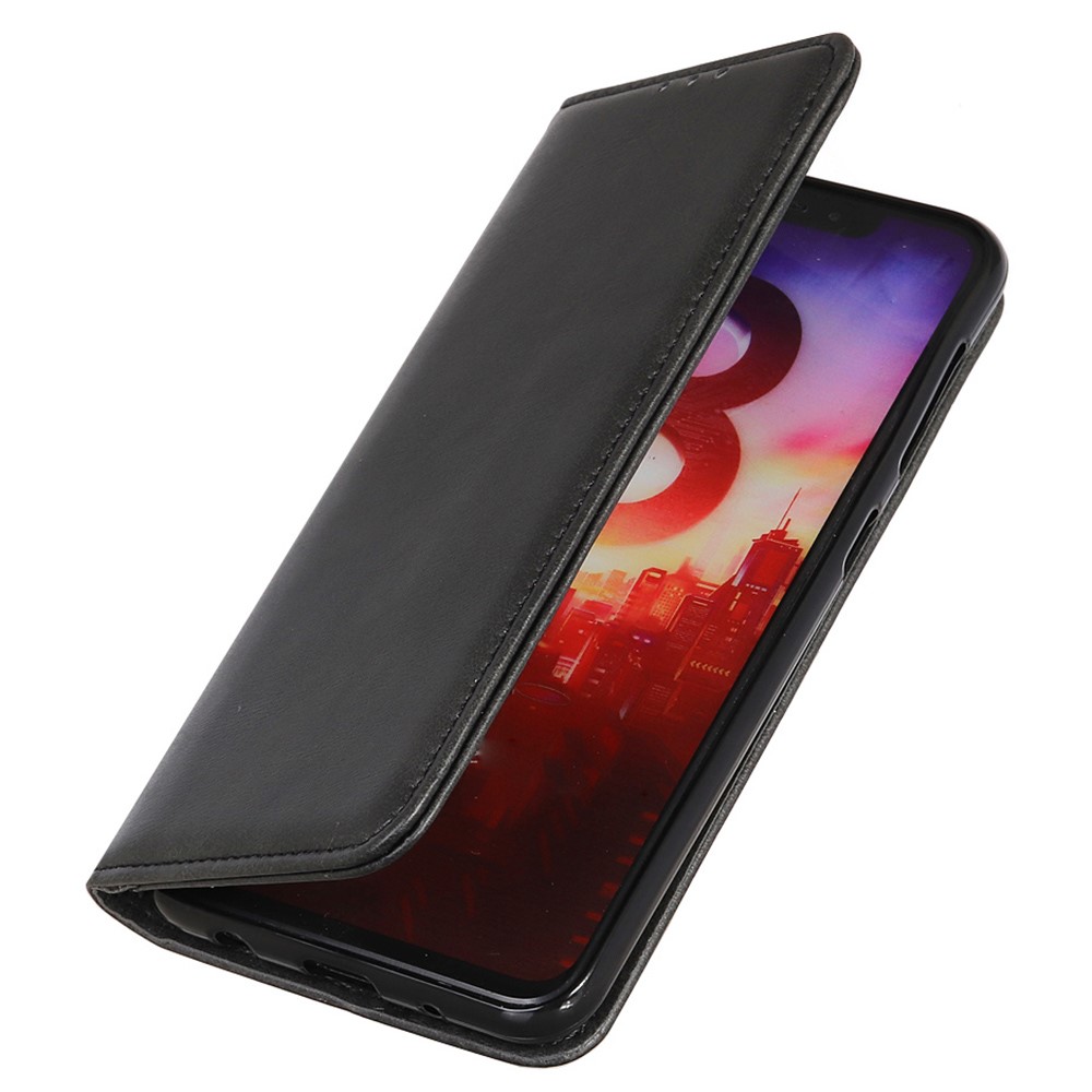 Fall Prevention Magnetic Auto-absorbed Split Leather + TPU Wallet Stand Phone Case for Motorola Moto G71 5G - Black-6