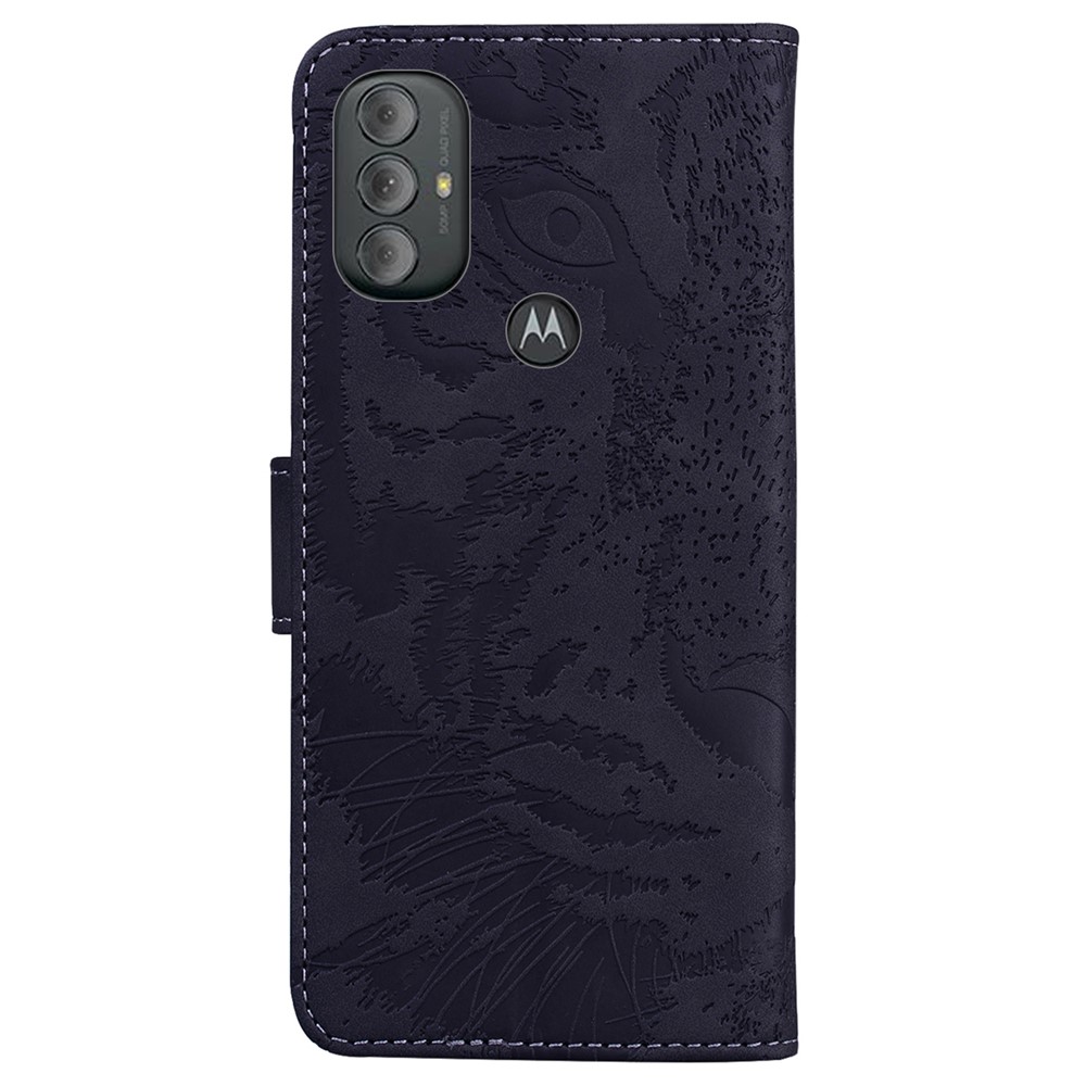 Stand Wallet Folio Flip Cell Phone Cover Imprinting Tiger Pattern Leather Case for Motorola Moto G Power (2022) - Black-4
