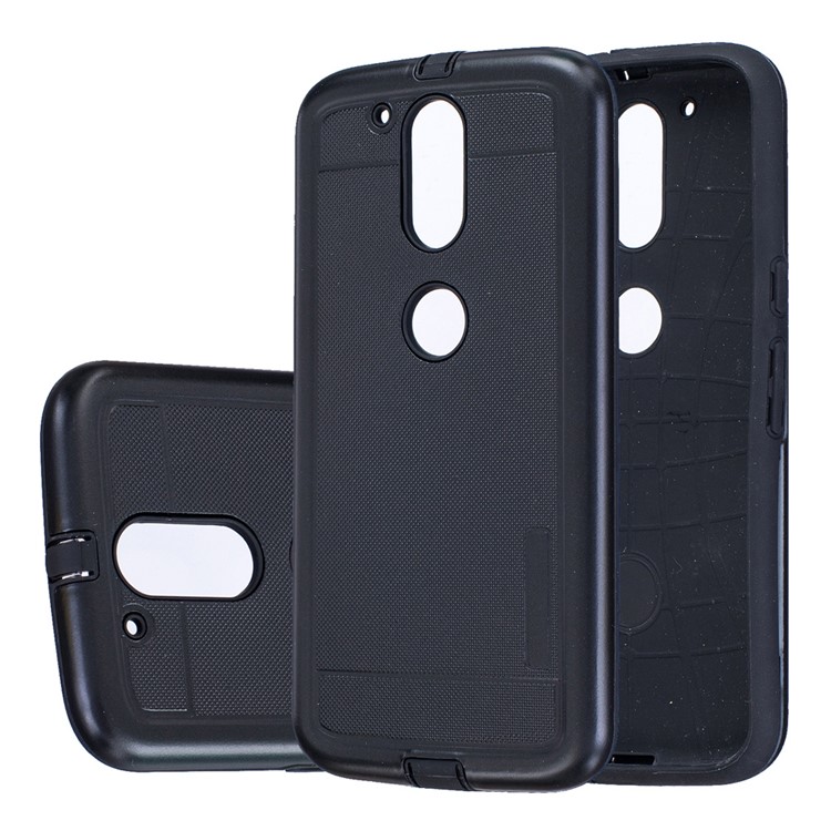 Dot Texture PC + TPU Hybrid Case for Motorola Moto G4 / G4 Plus - Black-1