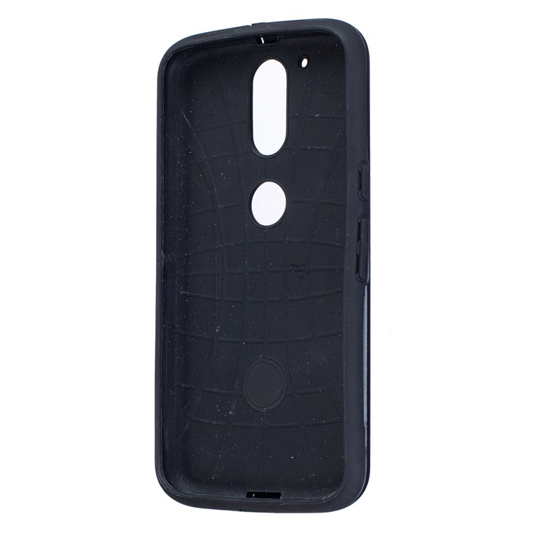 Dot Texture PC + TPU Hybrid Case for Motorola Moto G4 / G4 Plus - Black-3
