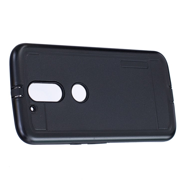 Dot Texture PC + TPU Hybrid Case for Motorola Moto G4 / G4 Plus - Black-4