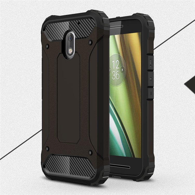 Armor Guard Plastic + TPU Hybrid Case for Motorola Moto E3 - Black-1