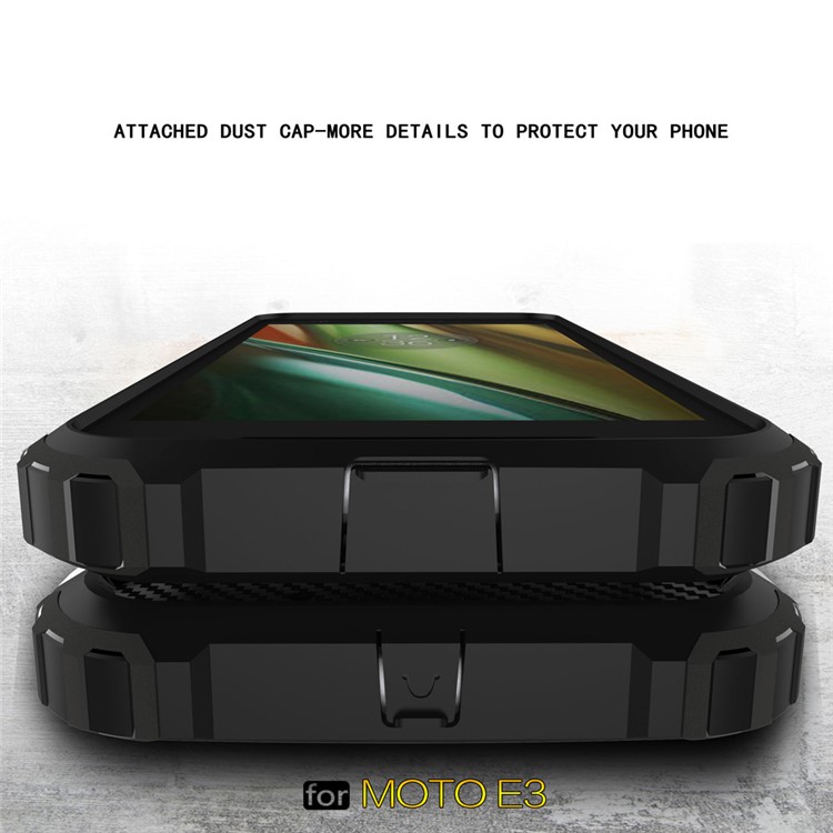 Armor Guard Plastic + TPU Hybrid Case for Motorola Moto E3 - Black-2