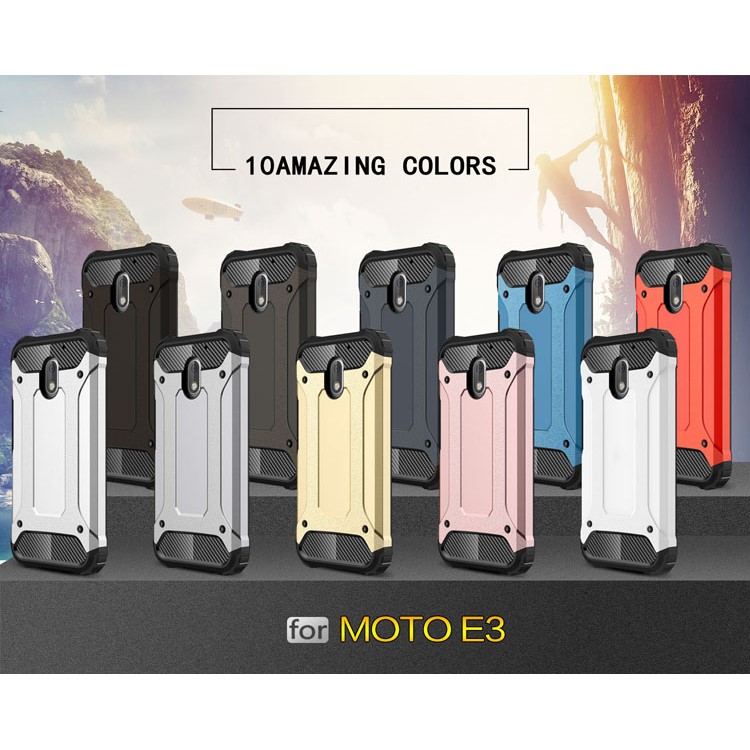 Armor Guard Plastic + TPU Hybrid Case for Motorola Moto E3 - Black-3