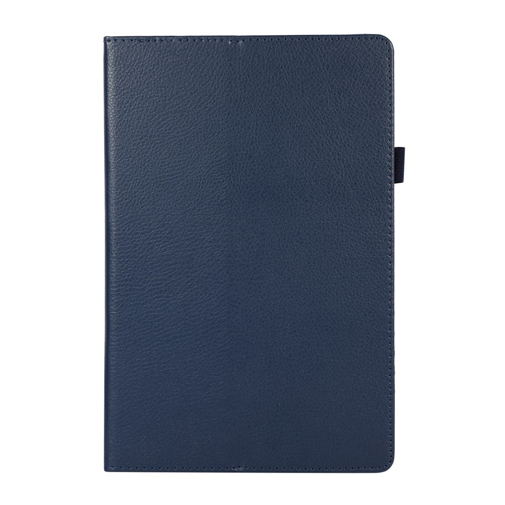 Anti-scratch Drop-proof Litchi Texture PU Leather Folio Cover Foldable Stand Case for Lenovo Tab 6 10.1-inch - Dark Blue-2