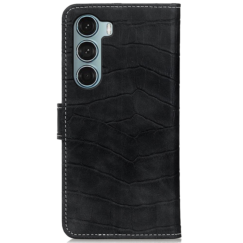 Scratch-proof Crocodile Texture PU Leather Flip Wallet Case Stand Phone Cover for Motorola Edge S30/Moto G200 5G - Black-3