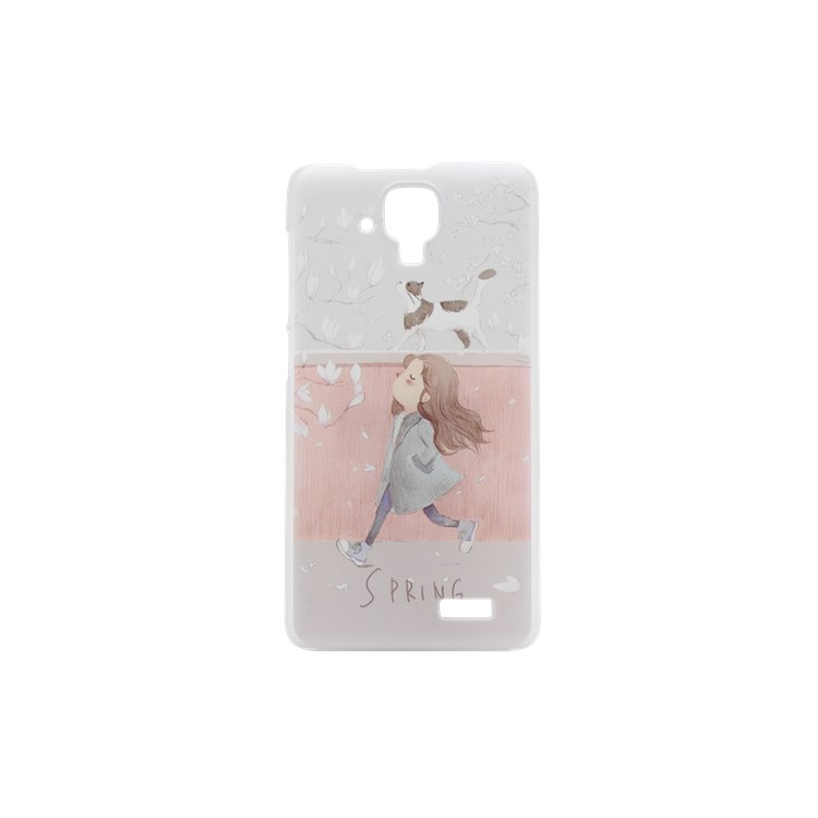 Pattern Printing PC Hard Case for Lenovo A536 - Girl Enjoys the Spring-1