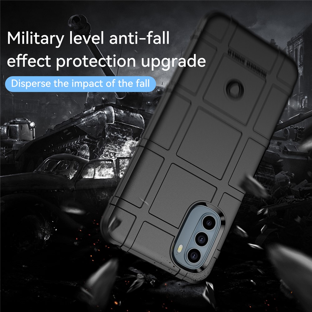 Rugged Square Grid Design Thickened TPU Scratch-resistant Mobile Phone Case Cover for Motorola Moto G31/G41 - Black-3