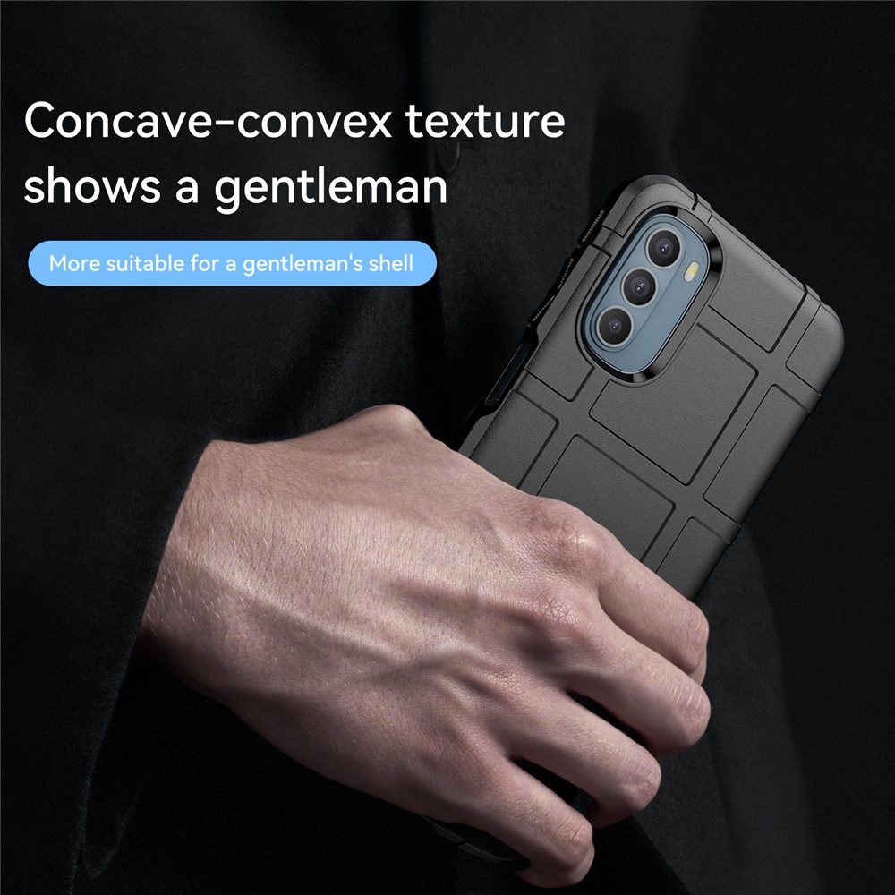 Rugged Square Grid Design Thickened TPU Scratch-resistant Mobile Phone Case Cover for Motorola Moto G31/G41 - Black-5
