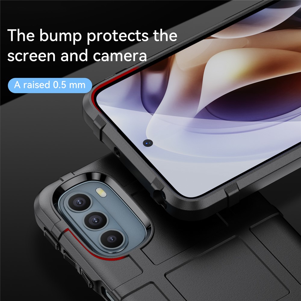 Rugged Square Grid Design Thickened TPU Scratch-resistant Mobile Phone Case Cover for Motorola Moto G31/G41 - Black-7