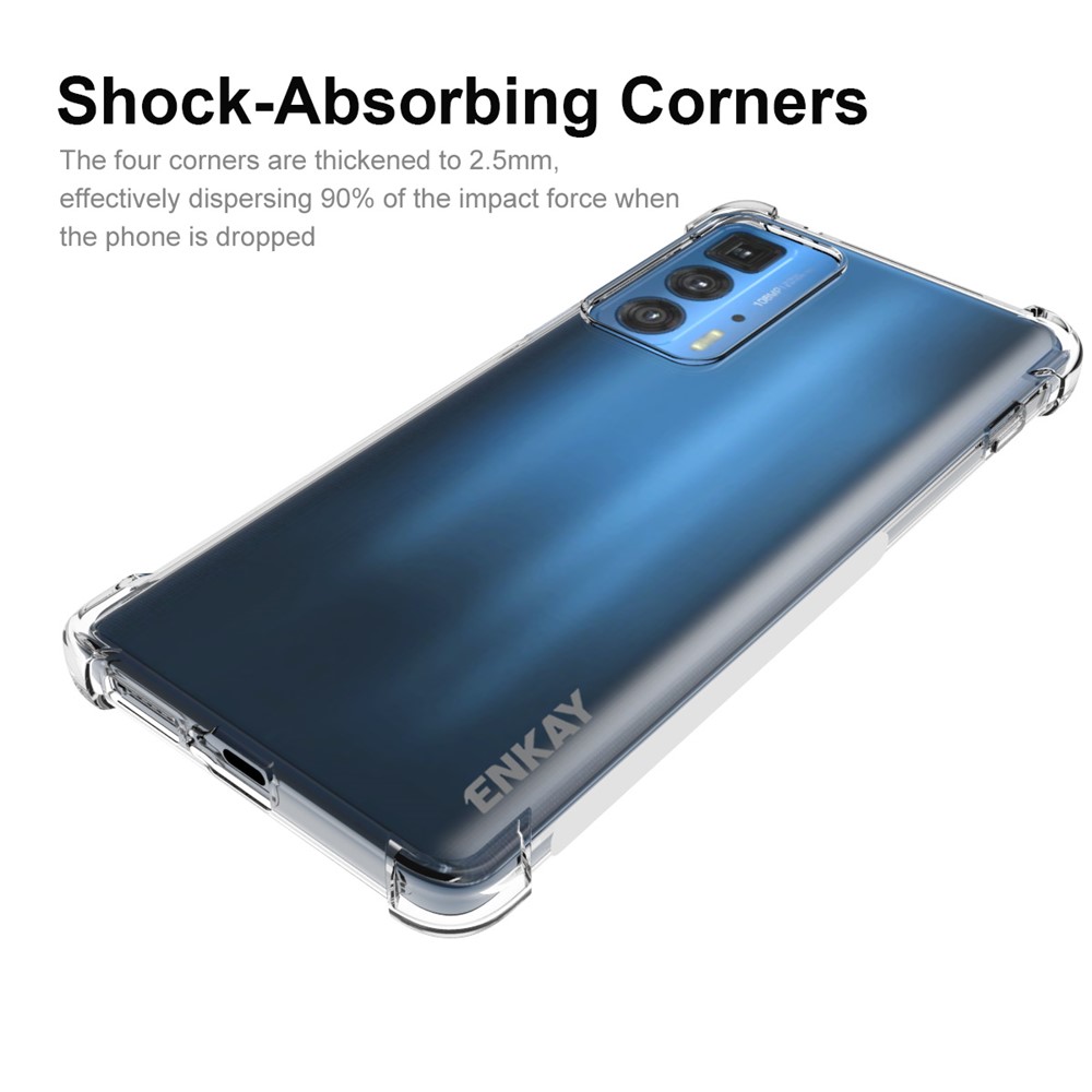 ENKAY Anti-slip Strip Edge Crystal Clear TPU Phone Case with Shockproof Thickened Corners for Motorola Edge 20 Pro-2