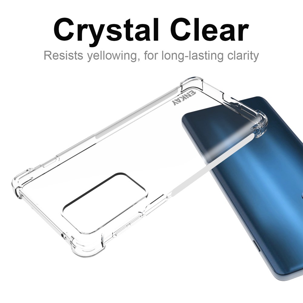 ENKAY Anti-slip Strip Edge Crystal Clear TPU Phone Case with Shockproof Thickened Corners for Motorola Edge 20 Pro-5