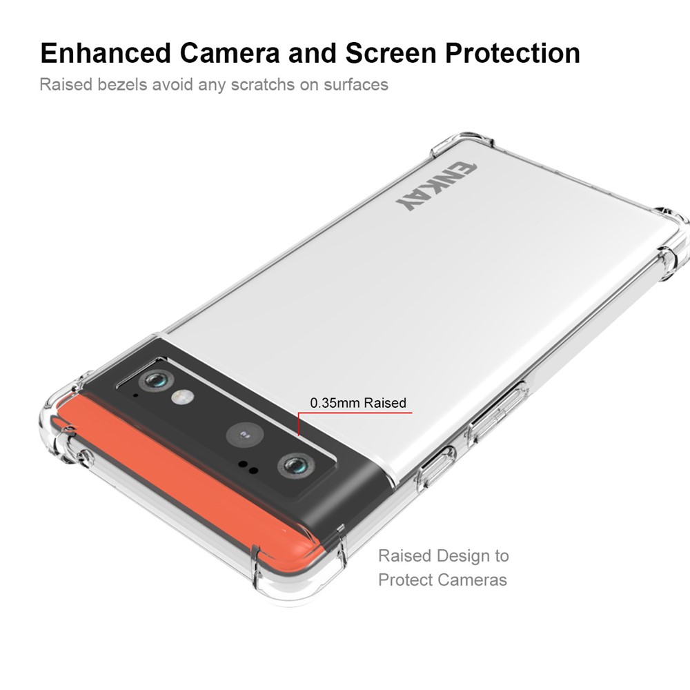 ENKAY Enhanced Corner Shockproof Crystal Clear TPU Phone Case Cover with Anti-slip Strip Frame for Motorola Edge 20-9