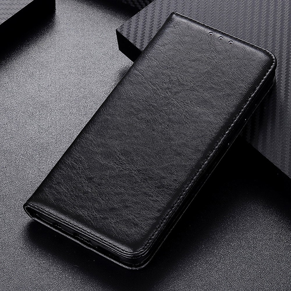 Crazy Horse Texture Drop-resistant PU Leather Stand Cover Magnetic Auto Closing Wallet Case for Motorola Moto G71 5G - Black-6