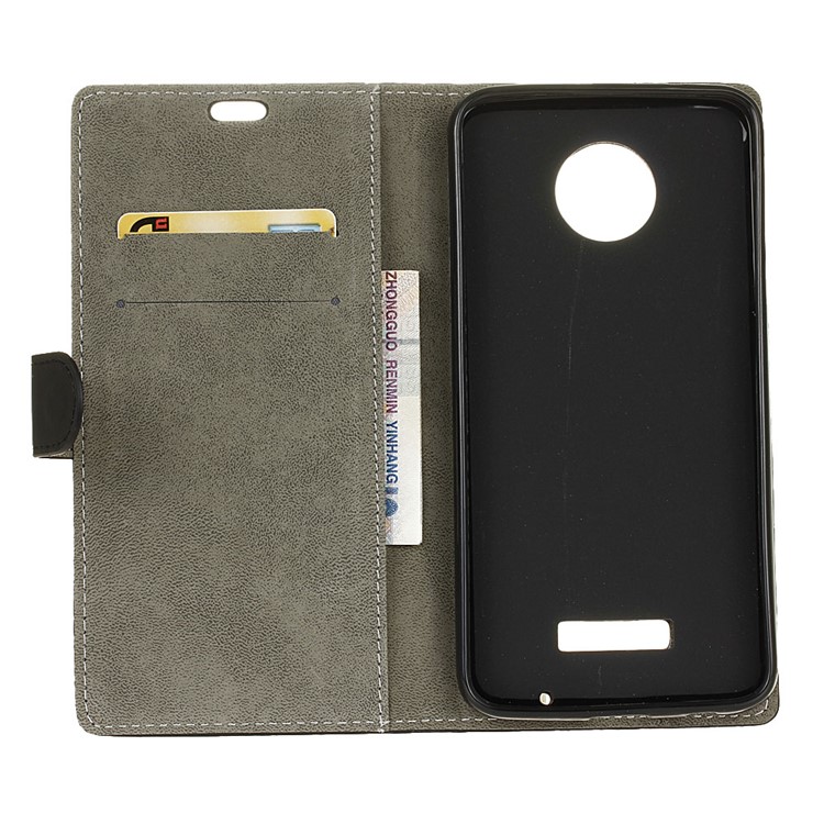 Wallet Leather Stand Case for Motorola Moto Z Play - Black-4