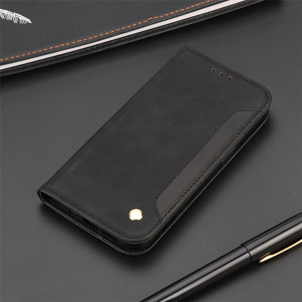 Smartphone Case Shockproof Wallet Phone Stand Cover Anti-dust Splicing PU Leather Shell for Motorola Moto G51 5G - Black-6