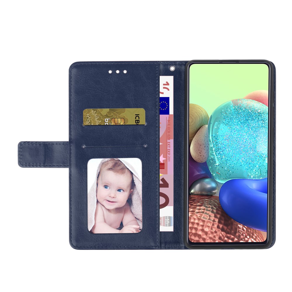 PU Leather Anti-fingerprint Y-Shaped Lines Imprinting Soft TPU Inner Shell Phone Cover with Wallet Stand Feature for Motorola Edge X30 - Blue-4
