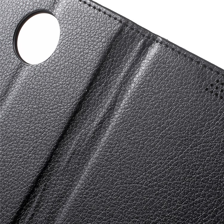 Lychee Grain Wallet Leather Stand Case for Motorola Moto Z Play - Black-6