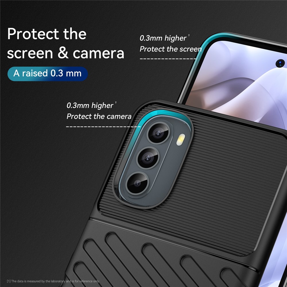 Thunder Series Twill Texture Soft TPU Phone Case Thickened Strong Protection Anti-Drop Cover for Motorola Moto G31 / Moto G41 - Black-4