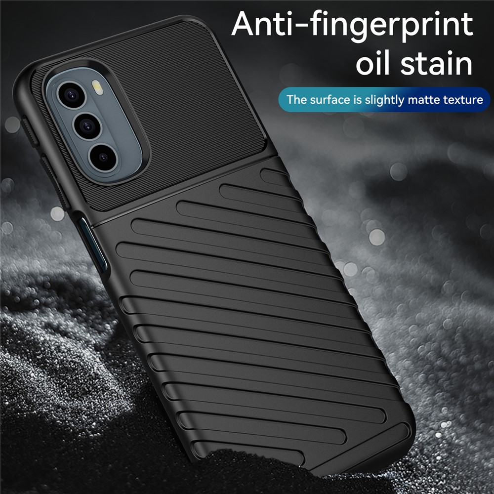 Thunder Series Twill Texture Soft TPU Phone Case Thickened Strong Protection Anti-Drop Cover for Motorola Moto G31 / Moto G41 - Black-5