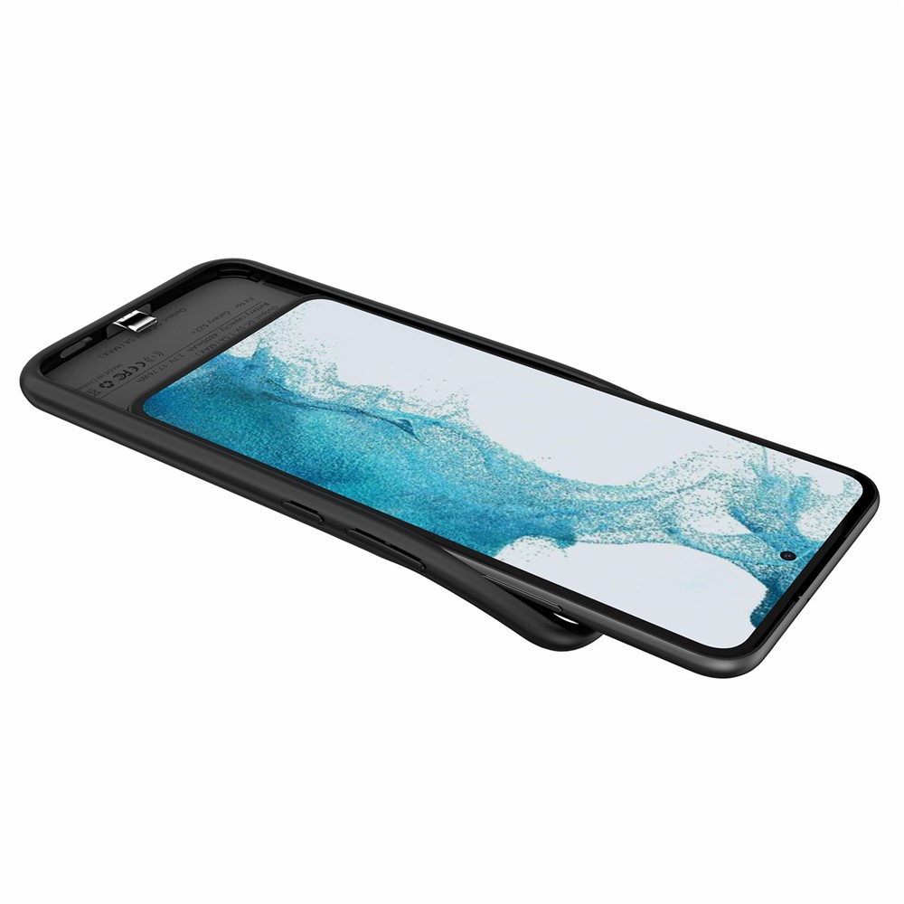 ZHX-208 4800mAh Rechargeable Battery Cover Soft TPU Edge Phone Charging Case for Samsung Galaxy S22+ 5G-9