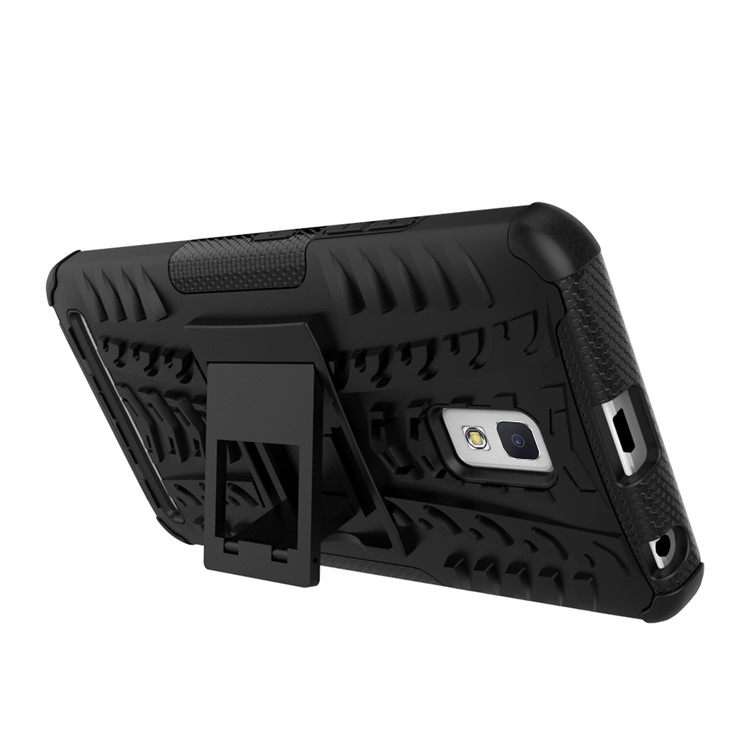 Tyre Pattern PC + TPU Hybrid Case for Lenovo A6600 with Kickstand - Black-9