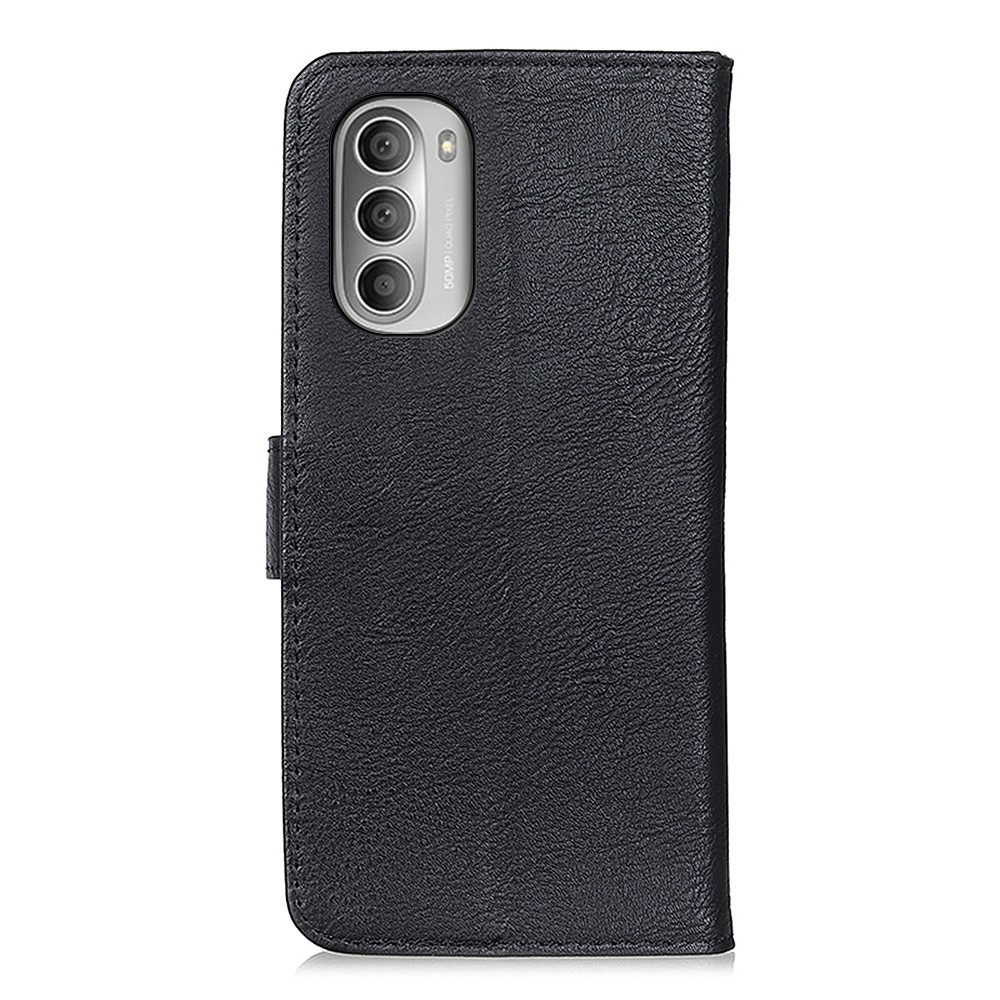 KHAZNEH Phone Cover for Motorola Moto G Stylus 5G (2022), Viewing Stand Textured PU Leather PU Leather Magnetic Flip Wallet Case - Black-3