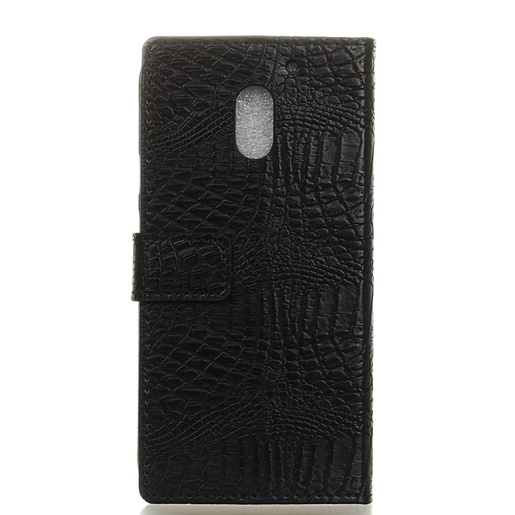 Crocodile Texture Leather Wallet Phone Case for Motorola Moto E3 Power - Black-2