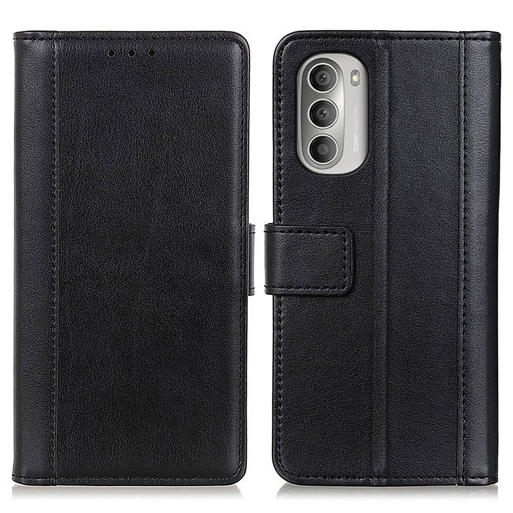 For Motorola Moto G Stylus (2022) Well-protected PU Leather Wallet Case Magnetic Closing Soft TPU Cover with Stand - Black-1