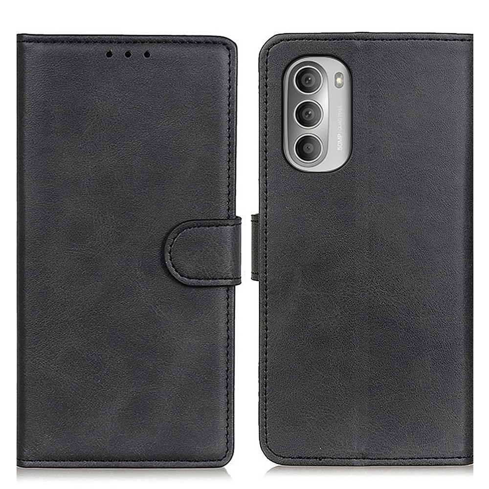 For Motorola Moto G Stylus (2022) Texture PU Leather Book Phone Cover Wallet Stand Feature Magnetic Closure Flip Folio Case - Black-1