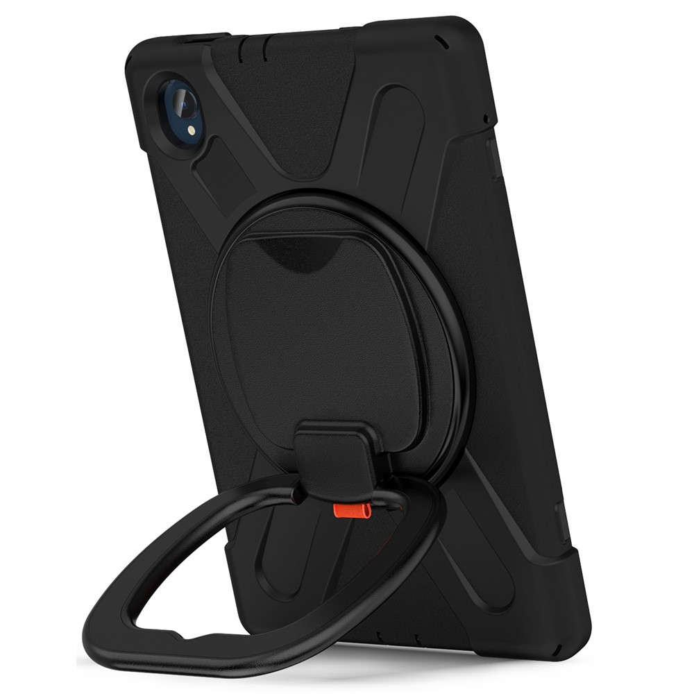 For Lenovo Tab K10/M10 Plus PC+Silicone Hybrid Tablet Cover with 360° Swivel Kickstand Case - Black-2