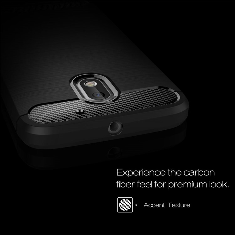 Carbon Fibre Brushed TPU Case for Motorola Moto E3 - Black-3