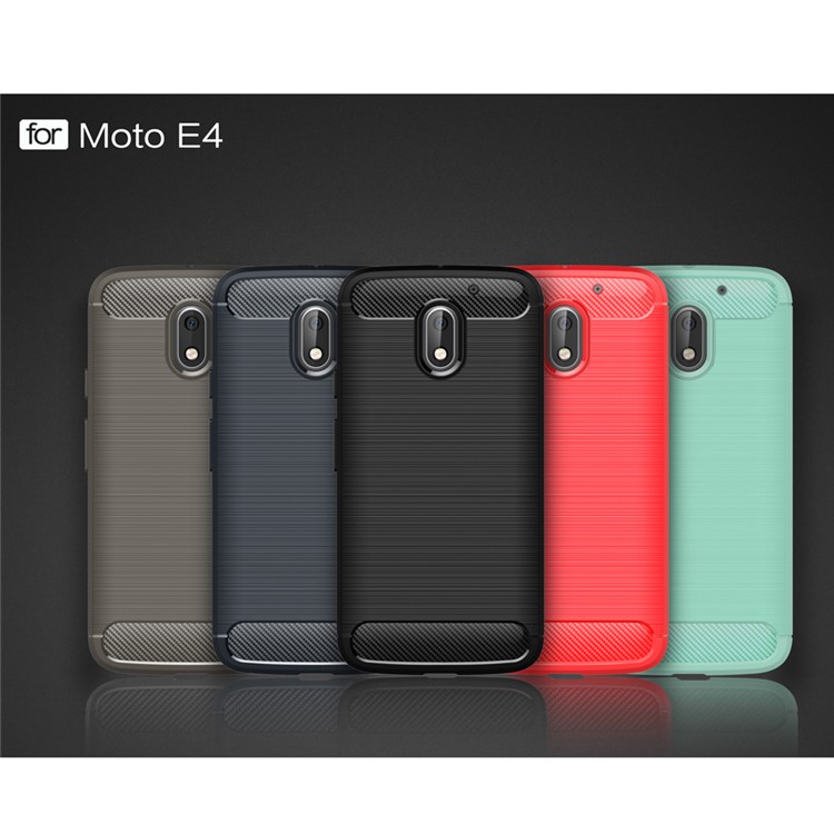 Carbon Fibre Brushed TPU Case for Motorola Moto E3 - Black-9
