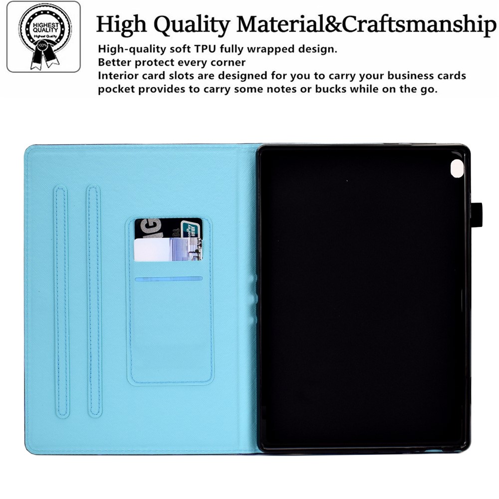 Stitching Leather Tablet Case for Lenovo Tab M10 TB-X605F, Card Slots Stand Pattern Printing Cover - Sunflower-8
