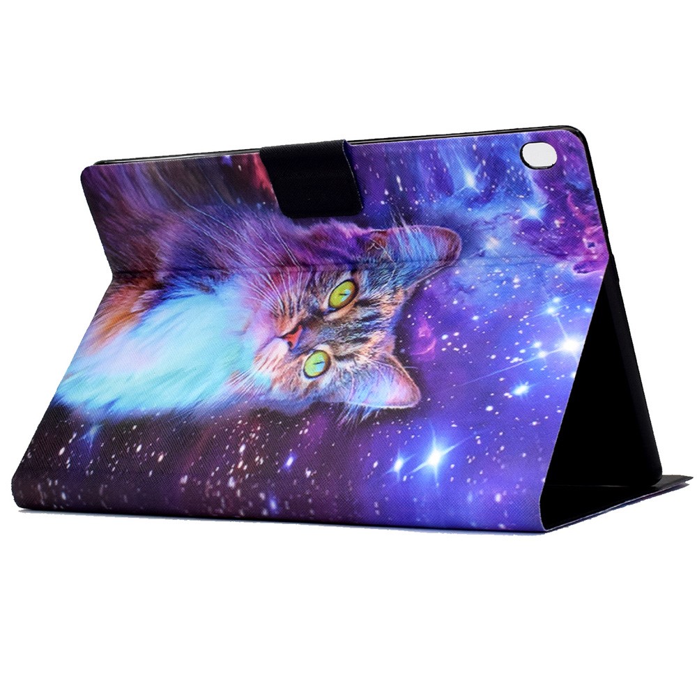 PU Leather Tablet Stand Case for Lenovo Tab M10 TB-X605F, Pattern Printing Card Slots Cover - Cat-4