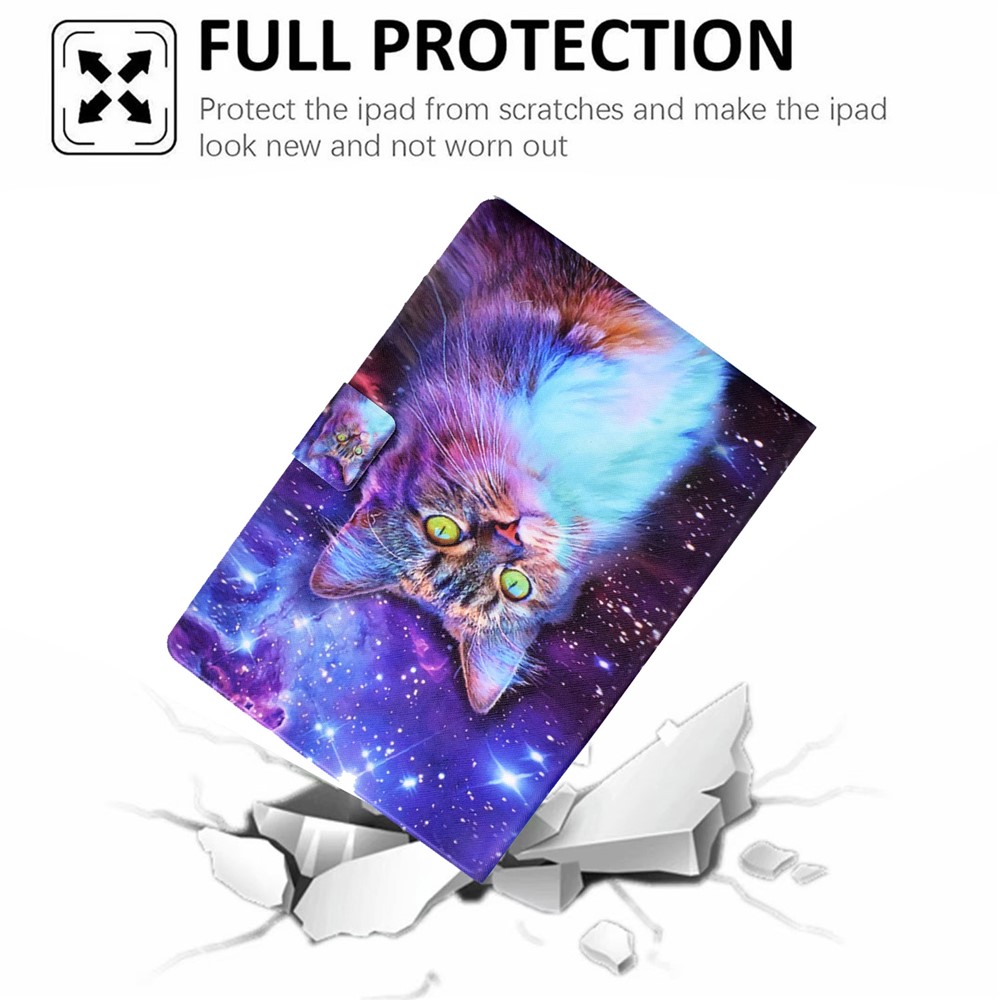 PU Leather Tablet Stand Case for Lenovo Tab M10 TB-X605F, Pattern Printing Card Slots Cover - Cat-8