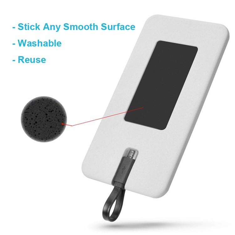 IWO iFreeX 4000mAh Power Bank Built-in Micro USB Cable with Nano Suction for Samsung Huawei - White-1