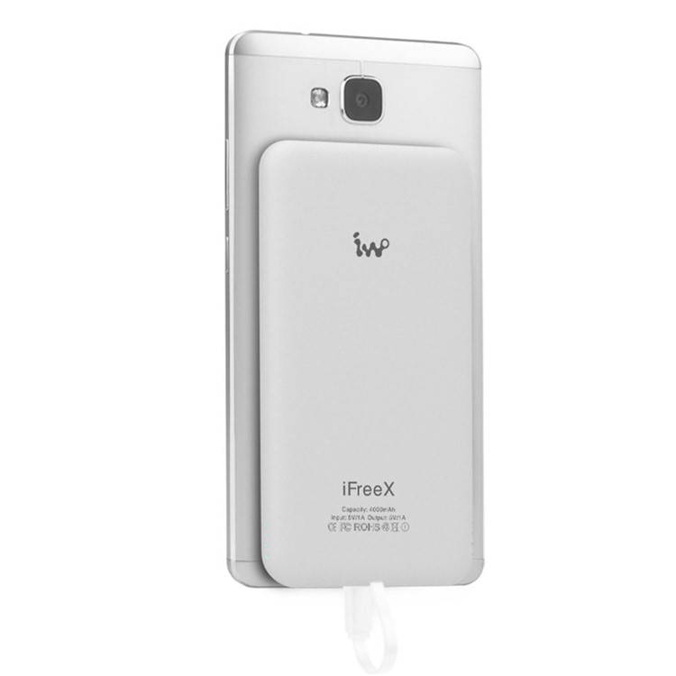 IWO iFreeX 4000mAh Power Bank Built-in Micro USB Cable with Nano Suction for Samsung Huawei - White-5