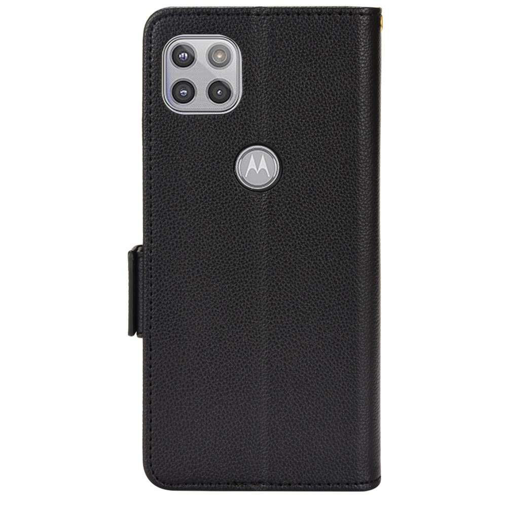 For Motorola Moto G 5G/One 5G Ace Double Magnetic Clasp All-inclusive Protection Phone Cover Litchi Texture Leather Flip Case with Wallet Stand - Black-3