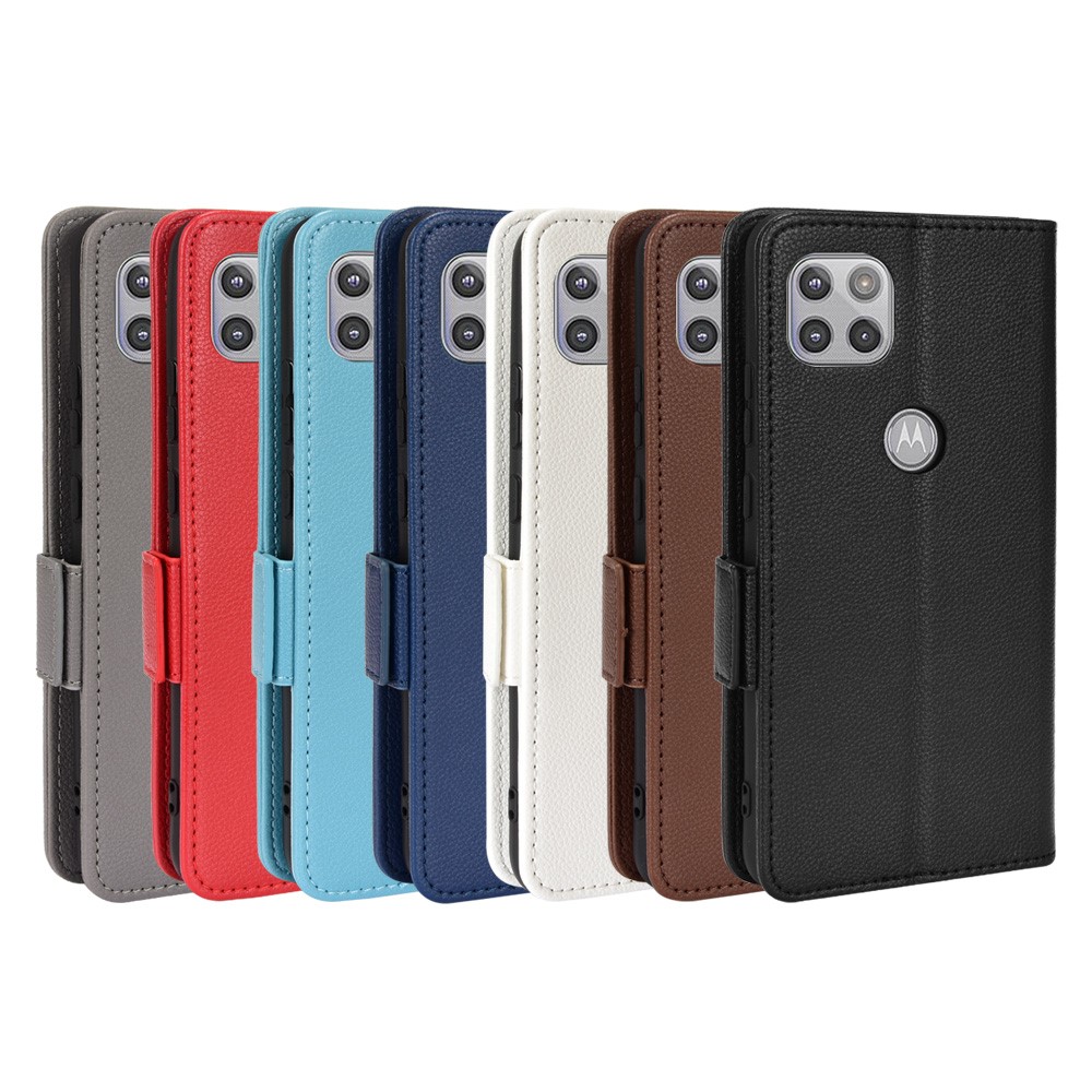 For Motorola Moto G 5G/One 5G Ace Double Magnetic Clasp All-inclusive Protection Phone Cover Litchi Texture Leather Flip Case with Wallet Stand - Black-8