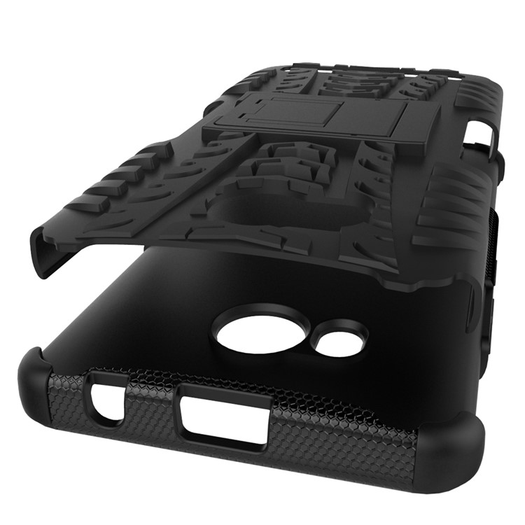 Cool Tire Pattern PC + TPU Kickstand Phone Case for Lenovo A7700 - Black-10