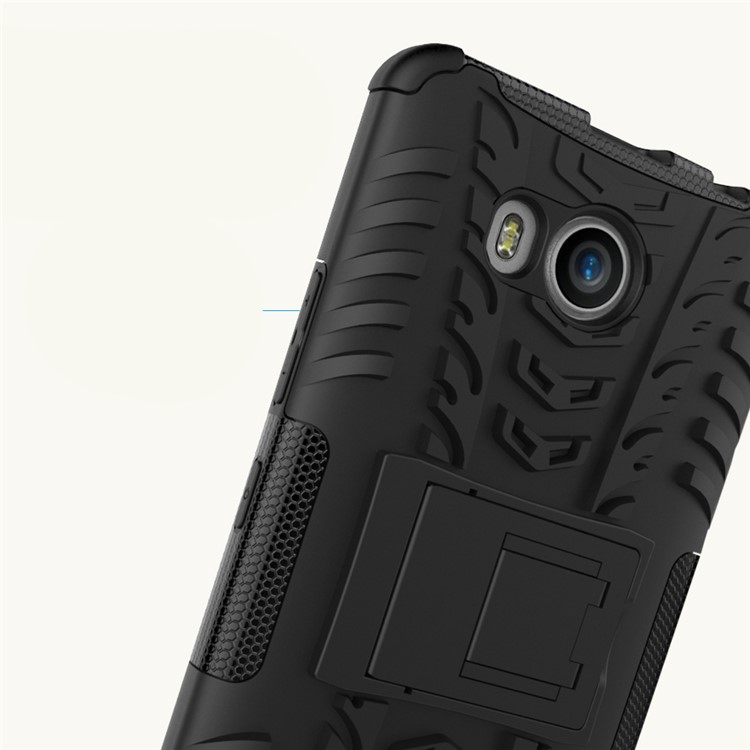Cool Tire Pattern PC + TPU Kickstand Phone Case for Lenovo A7700 - Black-11