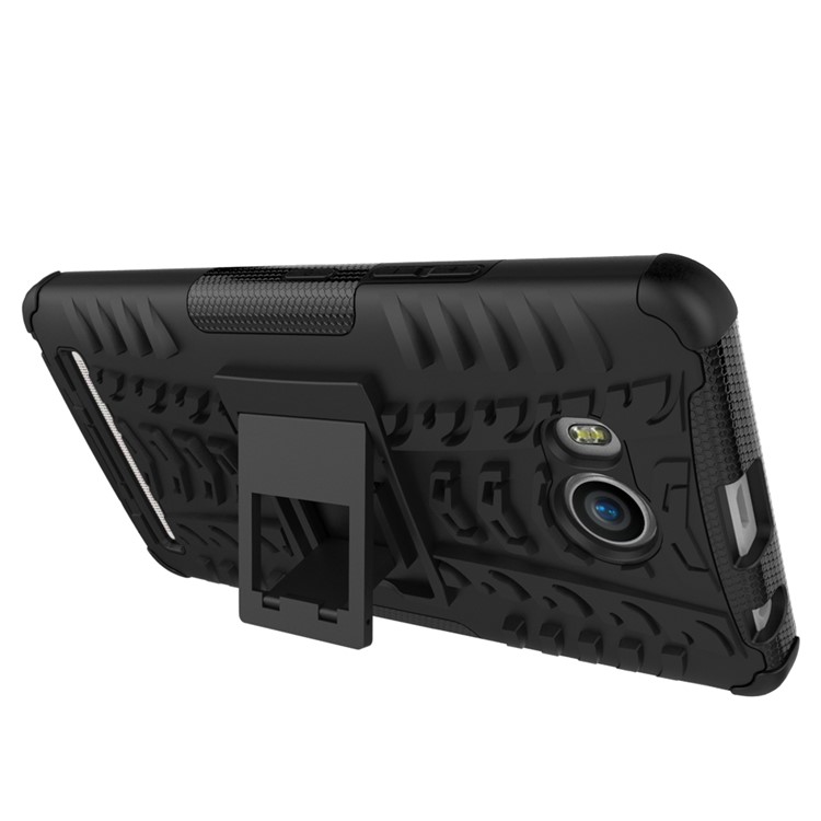 Cool Tire Pattern PC + TPU Kickstand Phone Case for Lenovo A7700 - Black-6