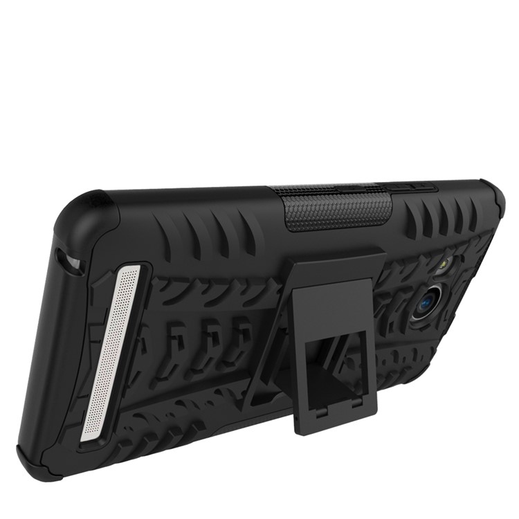Cool Tire Pattern PC + TPU Kickstand Phone Case for Lenovo A7700 - Black-7