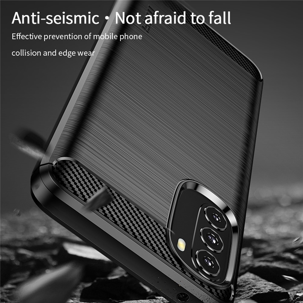 MOFI JK TPU Series-1 for Motorola Moto G 5G(2022) Phone Protector Carbon Fiber Texture Soft TPU Brushed Surface Anti-fall Case - Black-4