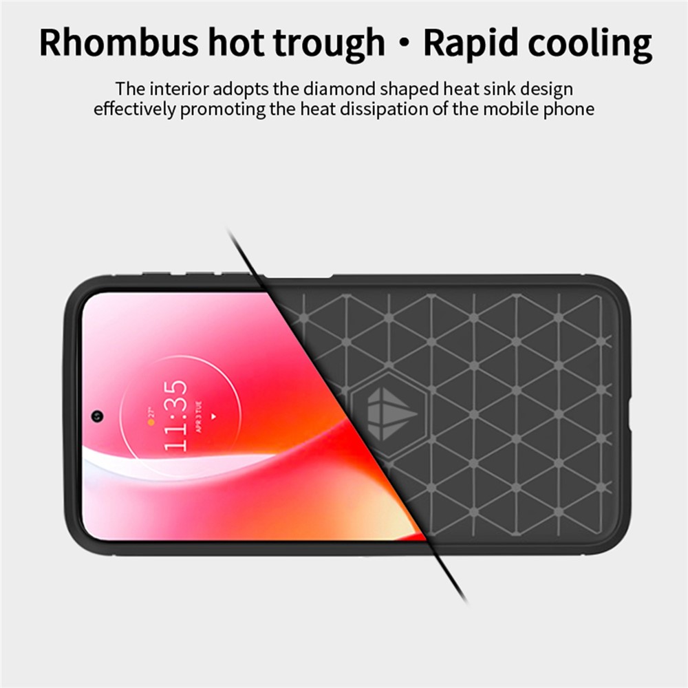MOFI JK TPU Series-1 for Motorola Moto G 5G(2022) Phone Protector Carbon Fiber Texture Soft TPU Brushed Surface Anti-fall Case - Black-5